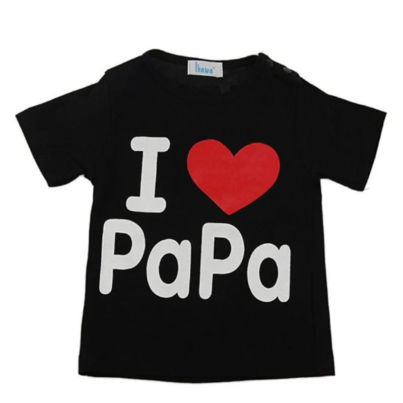 ZSIIBO одежда для малышей футболка девочек мальчиков с надписью i love mom dad Детская papa