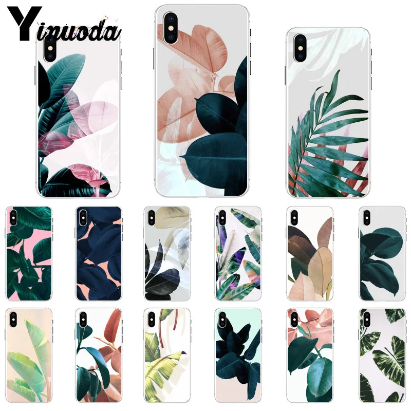 11pro MAX тропические растения кактус банановые листья Мягкий ТПУ чехол для телефона