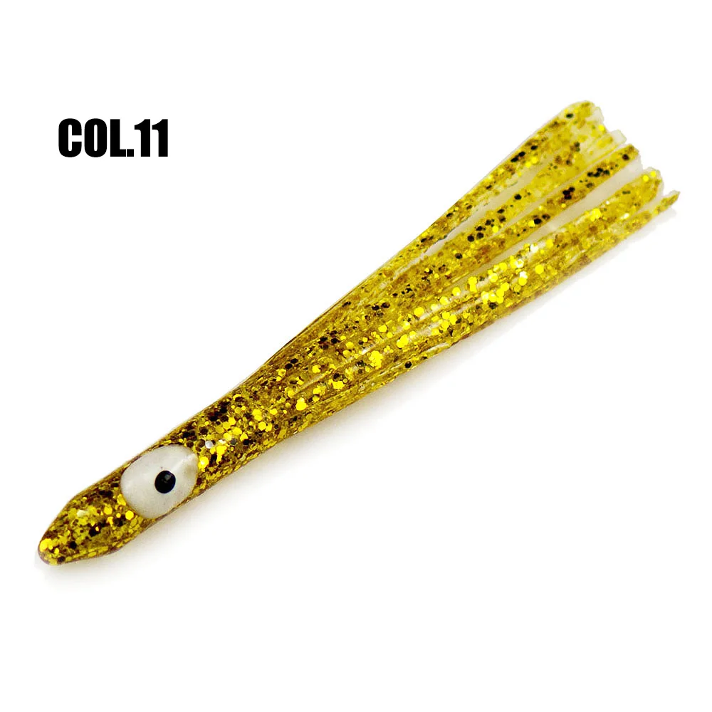 Col 11 10 шт. 4 см светящиеся игольчатые юбки для кальмаров, мягкие приманки для осьминога, снасти для рукоделия для крючков - Цвет: Col 11