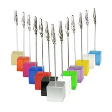 Lot 50pcs Memo Clips Cube Wire Photo Holder Logo Custom Wedding Place Card Holder Promotion Gift Personalize Giveaway freebie