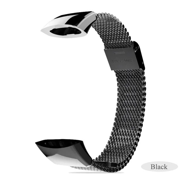 Металлический ремешок Mijobs для huawei Honor Band 3, ремешок для часов, браслет из нержавеющей стали для huawei Honor Band 3, умные аксессуары - Цвет: Черный