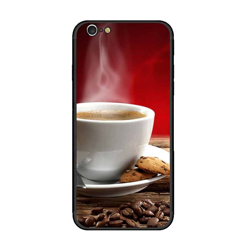 Bauqee Кофе принт Роскошный чехол для iPhone 7 плюс 6 6S крышка Мягкий силиконовый Iphone X 8