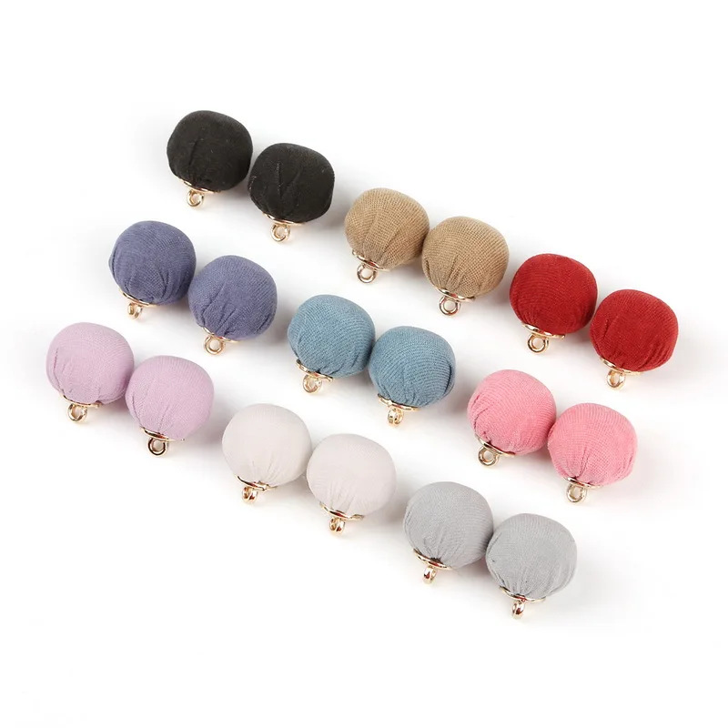 10 шт./лот 13 мм многоцветные покрытые тканью бусины Подвески круглый шар кулон для