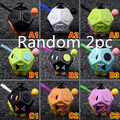 ramdom 2pc Антистрессовый куб, игрушки для офиса, движение пальцев, кости, тревога, головоломка, креативные игрушки для снятия стресса, игрушки для взрослых-40 - Цвет: ramdom 2pc