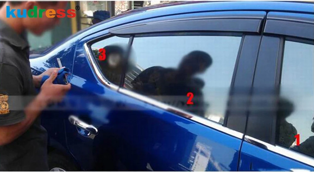Для Nissan Versa 2012- седан автомобильные аксессуары хрома отделкой окна яркими блестками Молдинги внешний Запчасти Сталь