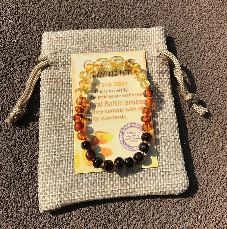 rainbow amber Yowei 6 цветов Натуральный Янтарный браслет/ножной браслет шикарный женский янтарный браслет Прибалтики 4 мм маленький бисер ребенок прорезывание зубов ювелирные изделия оптовик - Цвет камня: rainbow amber