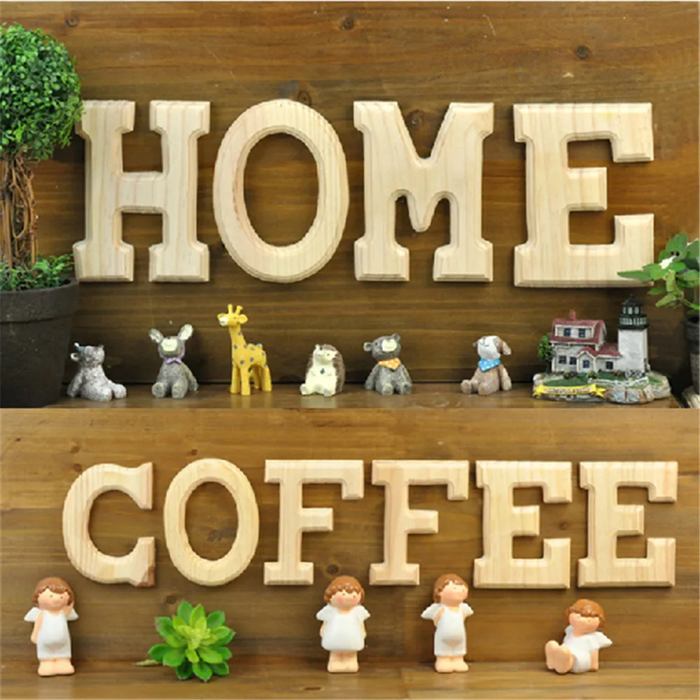 

real solid wood wooden DIY letters Adornment metope stereo feeling 15cm hight used for Wedding decorations of party gifts