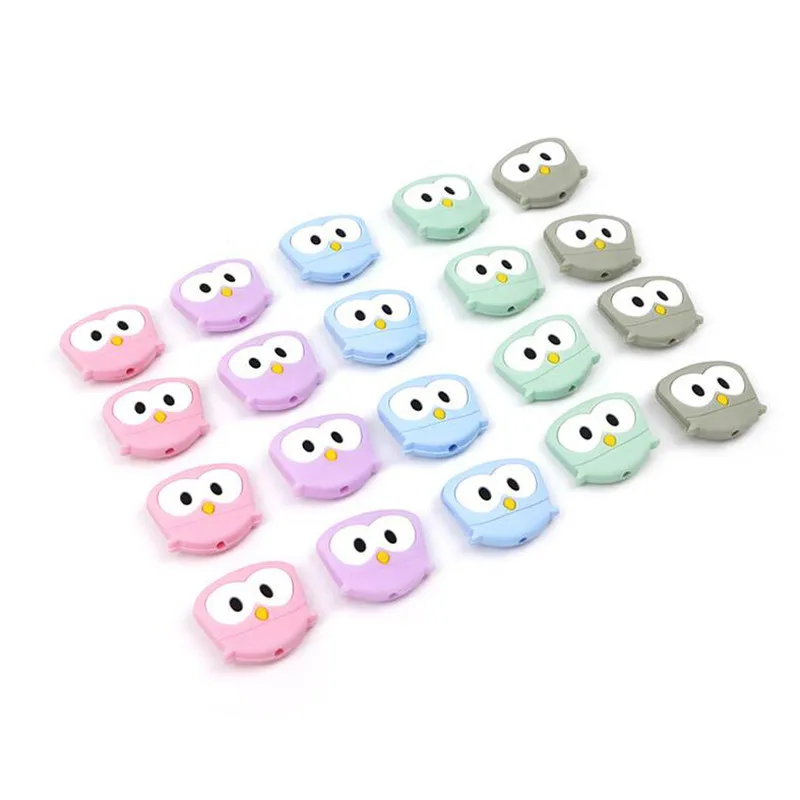 Owl Silicone Beads BPA Free Material For DIY Baby Teething Necklace Accessories Molar Toy Teether Pendant Gift Toddler Toys | Мать и