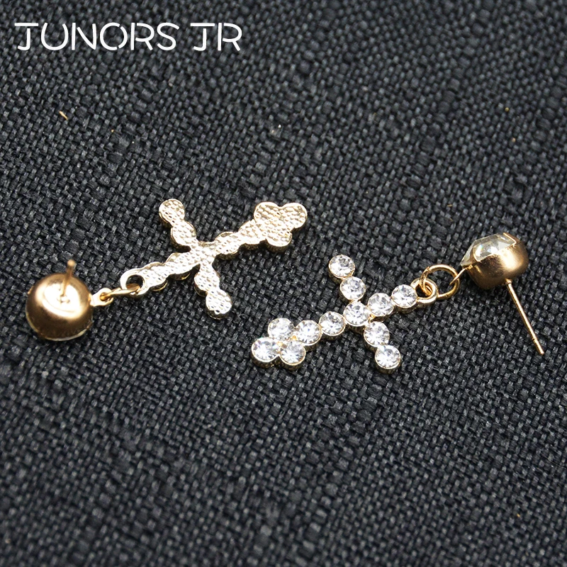 Роскошные Кристальные серьги-подвески для женщин с христианским крестом