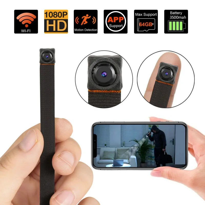 DIY камера Мини Wifi Full HD 1080P видеокамера P2P Обнаружение движения видео безопасность