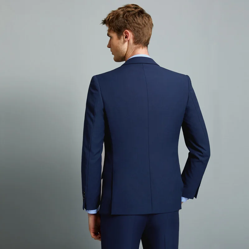men suit pure blue gentleman mens suits with pants father day gift wedding suits for men business man groom wear slim fit 6xl
