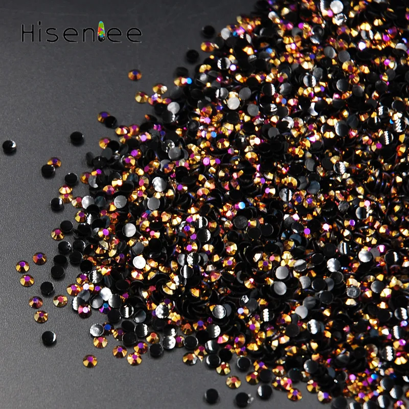 Gold Rose Jelly AB Nail Art Rhinestones 2mm AB Shiny Resin Jelly Gems UV Gel 3D Nail Art Decorations Charm Manicure Bead Glitter