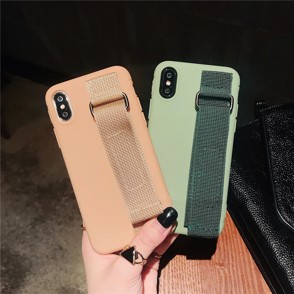 Ретро сплошной цвет чехол с клубникой для IPhone X XS MAX XR модный ремешок силиконовый