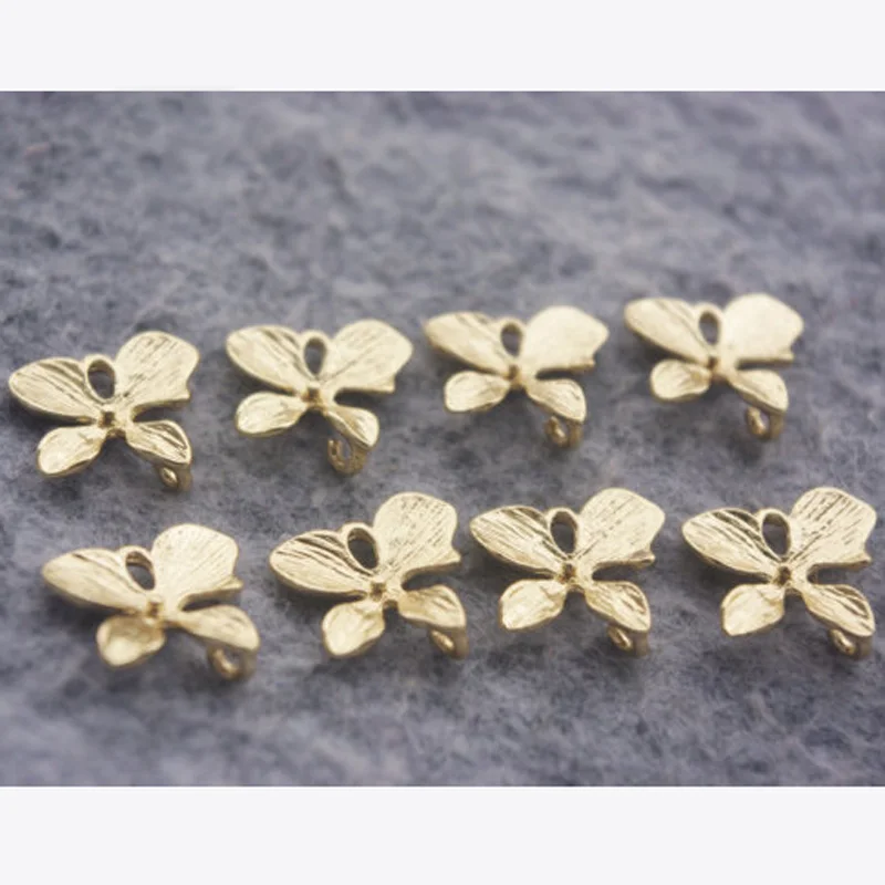 5 шт./лот высокое качество античное серебро золотой браслет орхидеи подвески