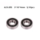 623RS подшипник  3x10x4 мм (510 шт.) Миниатюрные шарикоподшипники 623-2rs 623 RS 2RS подшипник