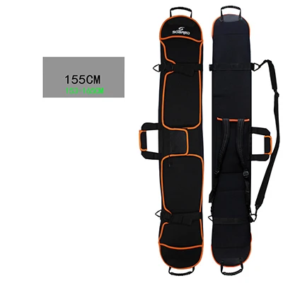 155cm Black Портативный рюкзак для катания на лыжах и лыжах, сумка для рук, сумка для сноуборда, однобортный водонепроницаемый чехол из ткани Оксфорд, 135 см, 145 см, 155 см - Цвет: 155cm Black