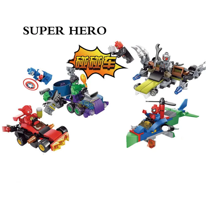 12 шт./лот комикс Супер герои бампер автомобильный строительный блок сделай сам