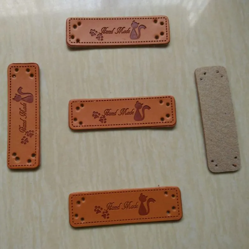 15 мм * 50 Оптовая Продажа этикеток ручной работы для одежды ПУ кожа этикетки патчи