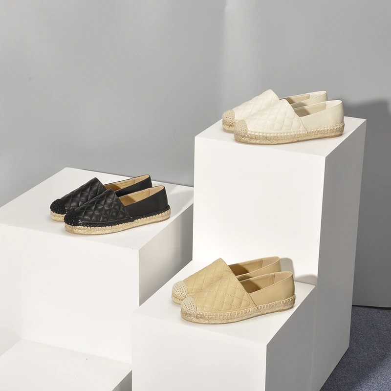 FITOW/Женская обувь Эспадрильи из натуральной кожи женские лоферы сезон весна на