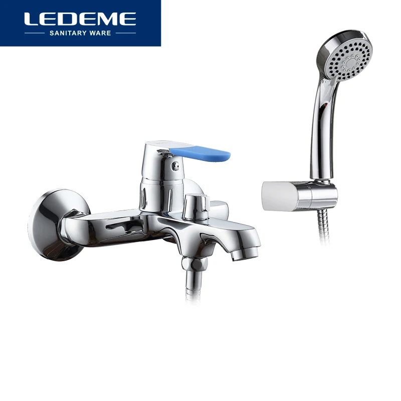 

LEDEME Classic Style Bathtub Faucet Bathroom Chrome Plated Cold and Hot Water Mixer 90 Degree Rotation Bathtub Faucets L3253