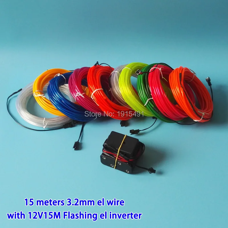 Электролюминесцентное гибкое неоновое праздничное освещение 3 2 мм 15 метров 10