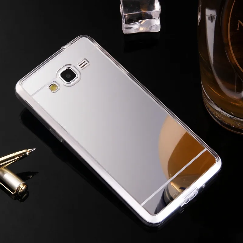 Для samsung Galaxy J2 премьер Роскошные золотое покрытие ТПУ Зеркало чехол для Grand Prime