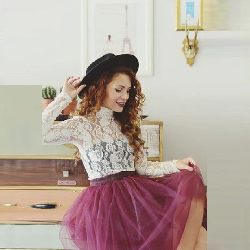 Бургундия юбка-пачка лента Талия до колена линия юбка Классическая простая