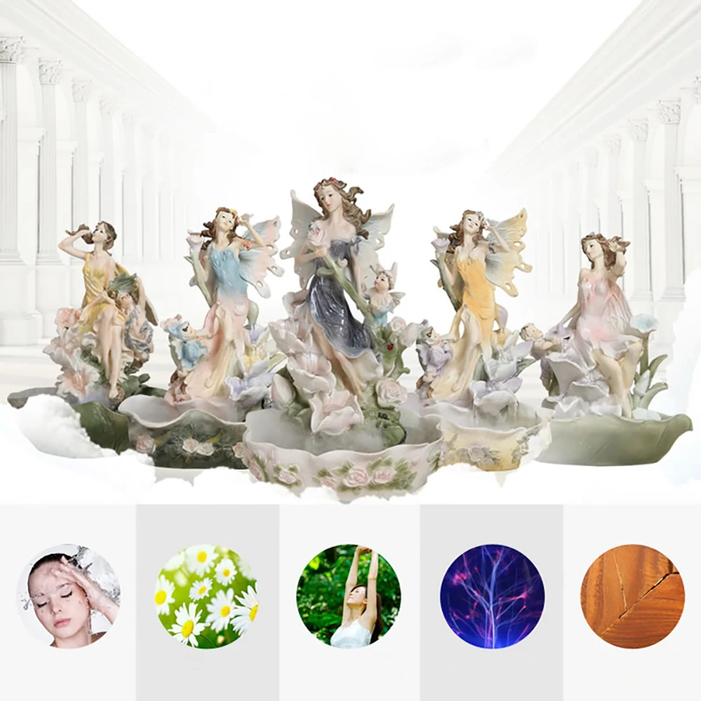 

European Style Rockery Fountain Room Water View Humidifier Wind Wheel Ornaments Living Room Fish Pond Bonsai Decorations