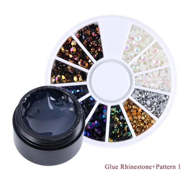 Glue Pattern 1 Полная красота 8 мл сильный липкий клей стразы для дизайна ногтей украшения УФ Гель-лак DIY талисманы жемчужный клей для ногтей аксессуар CH041 - Цвет: Glue Pattern 1
