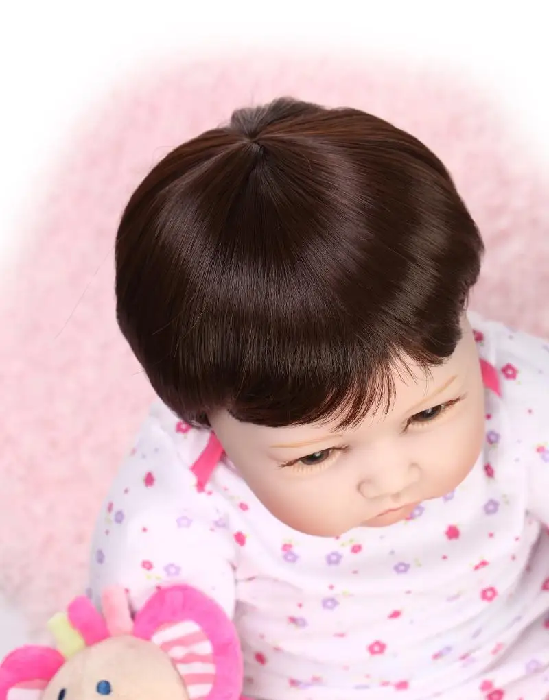

Bebe reborn Doll 22 inch Handmade soft silicone reborn baby doll fat face newborn girl dolls playmate gift