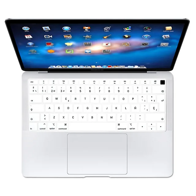 White Испанский ЕС Teclado защитный чехол для клавиатуры, защитная кожа для нового Apple MacBook Air 13 13,3 дюймов A1932 Touch ID - Цвет: White