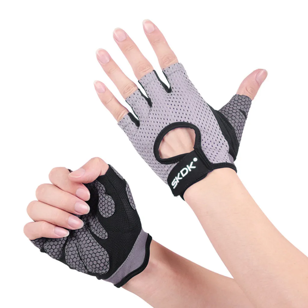 1 Pair Men/Women Gym Half Finger Sports Fitness Exercise Training Wrist Gloves Anti-slip Resistance Weightlifting Gloves