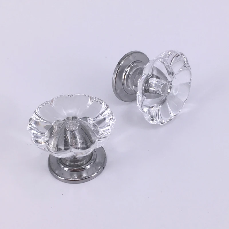 20PCS 30mm Clear Acrylic Crystal Drawer Pulls Furniture Knobs for Kids Room Door Cabinet Wardrobe Dresser Plastic Pull Handle |