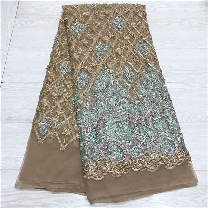 Африканская кружевная ткань 2019 Высококачественная с вышивкой 5Y power Blue Тюль для