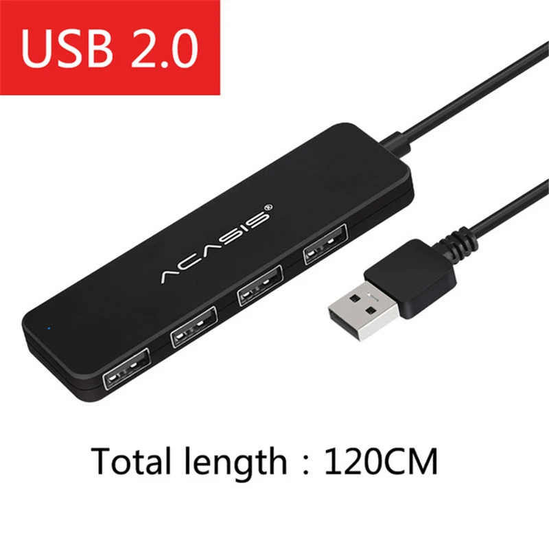 Acasis 1 2 м USB 0 концентратор 4 порта Компьютерные аксессуары разветвитель с