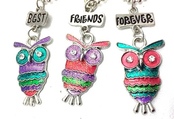 Ожерелье из эпоксидной смолы модный набор 3 лучших друзей навсегда разноцветное