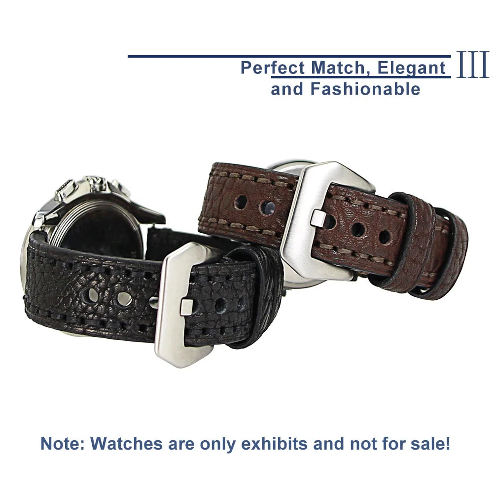 ZLIMSN New vintage Genuine Leather Watch Bands Strap for Panerai 20mm 22mm 24mm 26mm Men's Clock Accessories Watchband