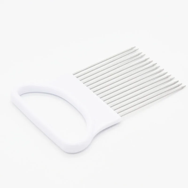 Кухня Гаджеты Handy Нержавеющей Стали Лук Резак Держатель Картофель Помидор Slicer