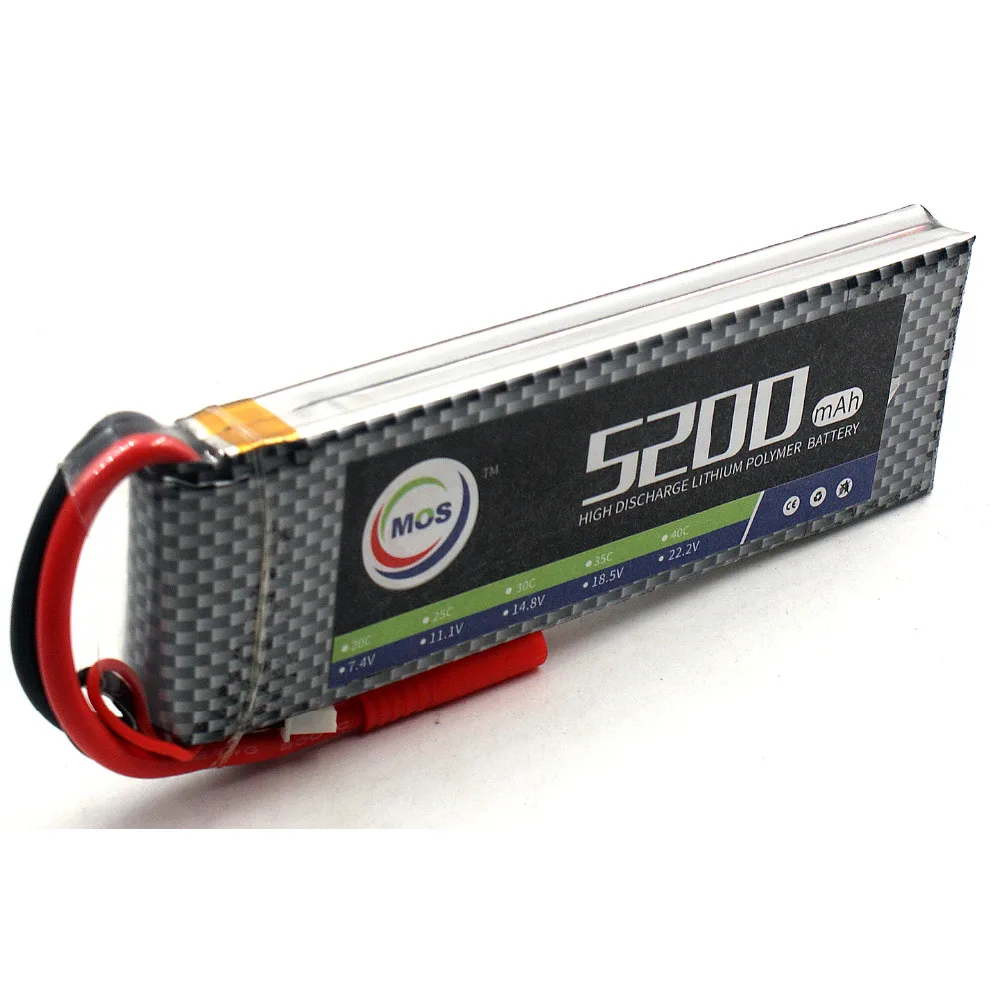 MOS 2S RC LiPo батарея 7 4 v 5200mAh 25C Li-Po для вертолета автомобиля лодки квадрокоптера