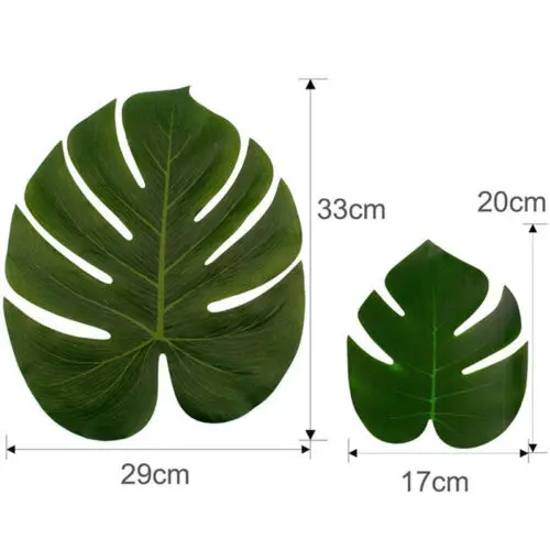 12 шт. большие искусственные листья тропической пальмы для Гавайи Луау украшения