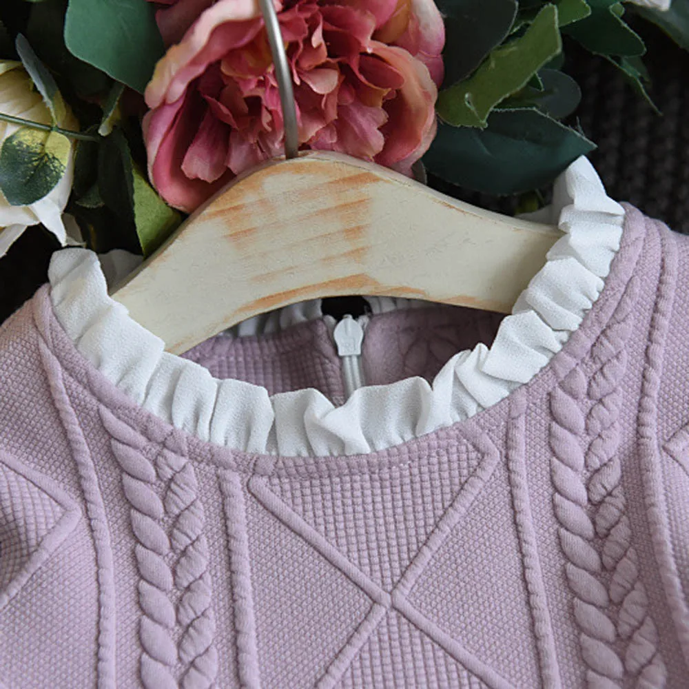 Autumn baby clothes for girls school Dress girl Kids Knitted Sweater Winter Pullovers Crochet Tutu New Year | Детская одежда и