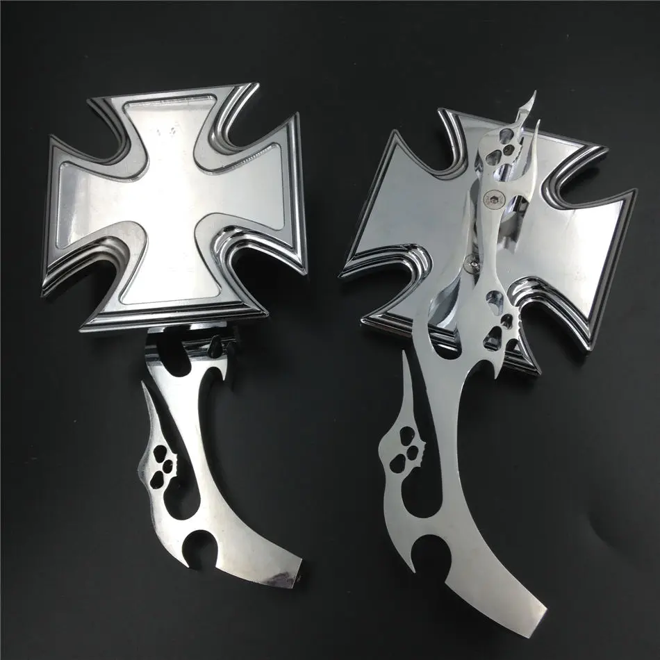 

Motorcycle Side Rearview Mirrors Custom Chrome Maltese Cross Style For Kawasaki Ninja (All Years & Models)