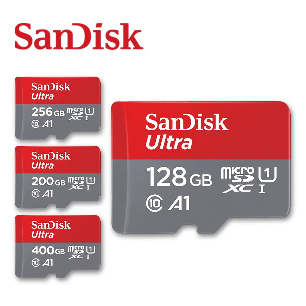 Двойной Флеш накопитель SanDisk A1 слот для карт памяти 200 ГБ 128 Гб 64 98 МБ/с. 32 Micro sd карта