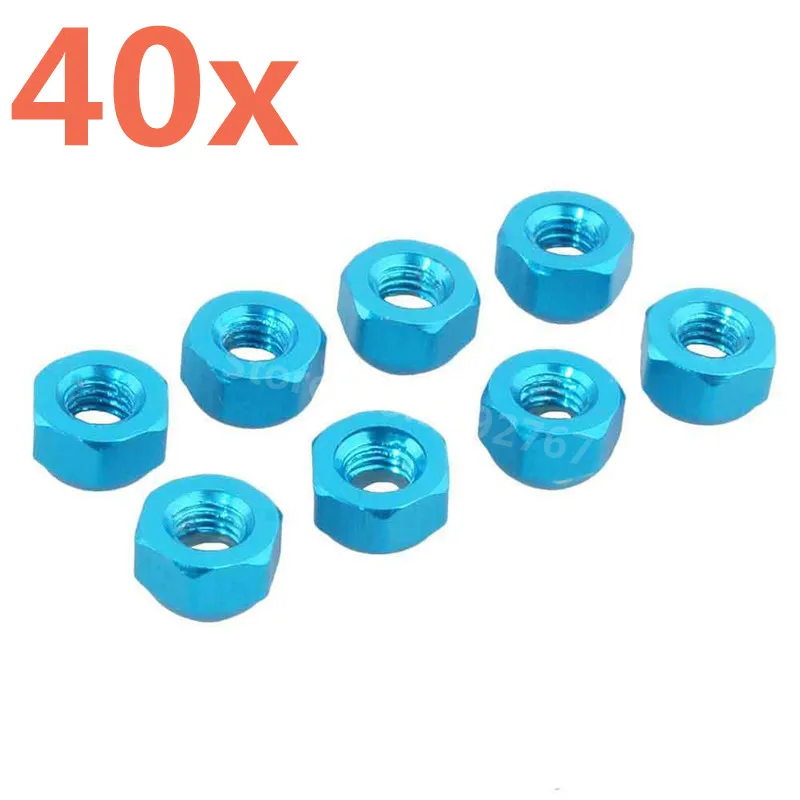 40 Pieces RC Car Aluminum Alloy Nut M3 (Al.) For 1/18 Scale Models Revel 24540 Scorch Hobbico Dromida BX/MT/SC4.18 Monster Truck | Игрушки и