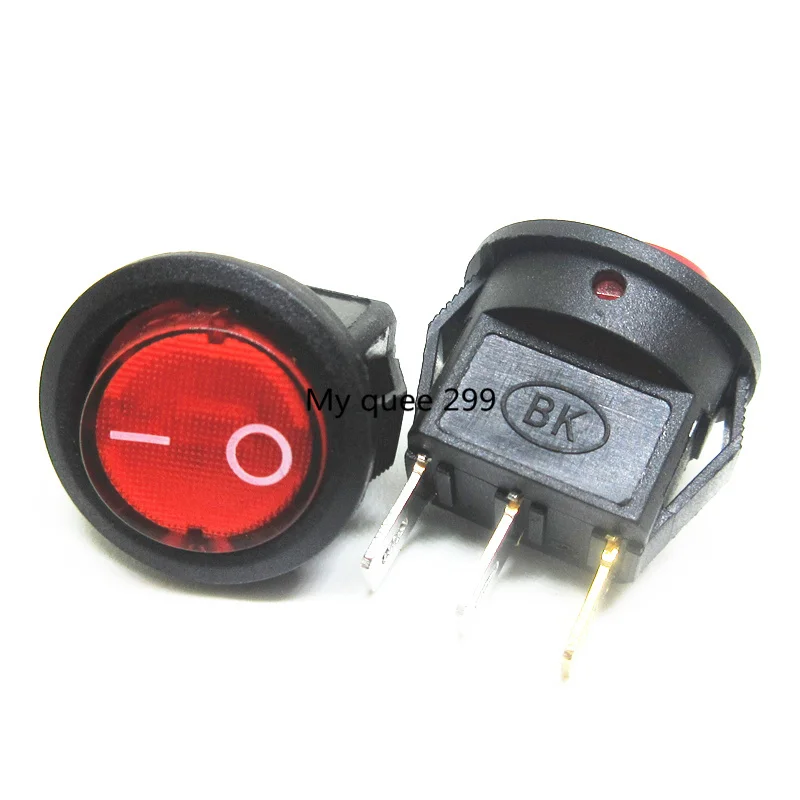 10 шт. 16 мм Диаметр маленький круглый красный свет 3 Pin 6A/125V 3A/250V AC SPST ВКЛ ВЫКЛ