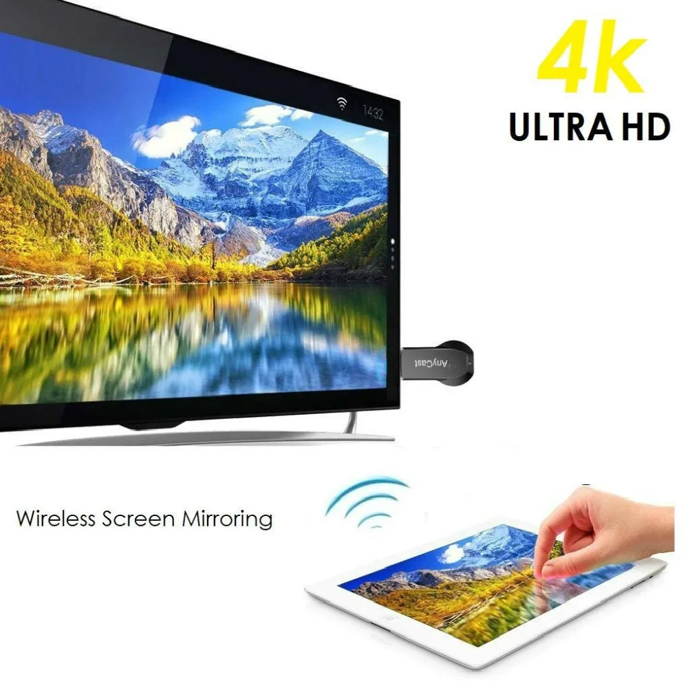 Адаптер AnyCast M100 HDMI Wi-Fi двухъядерный адаптер для телевизора разрешение 4K не