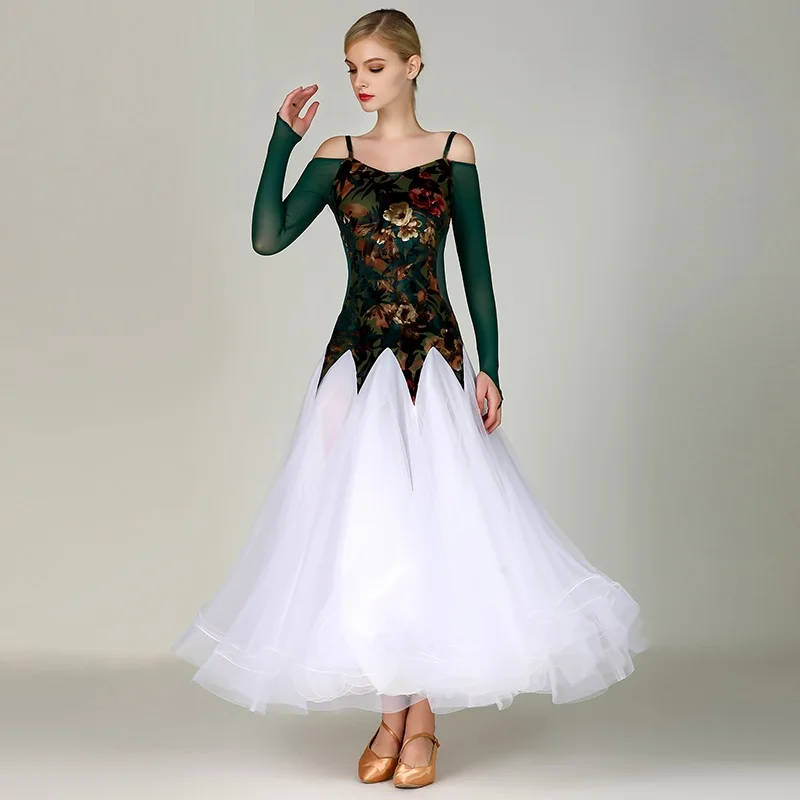 

Платье для бальных танцев, стандартные платья, костюм для современных танцев, светящиеся костюмы, платье для бальных танцев, вальс, Румба, од...