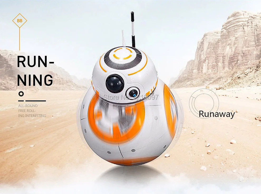 Обновленный робот-BB-8 с пультом дистанционного управления 20,5 см, Звездные войны, Радиоуправляемый Интеллектуальный робот 2,4G BB8 со звуком, игрушки для детей