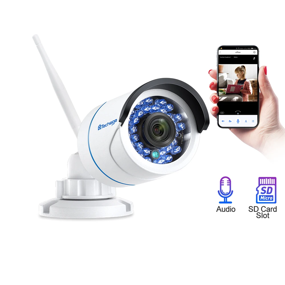 Techage iCsee Wifi беспроводная IP CCTV камера 1080P 720P ночного видения Видео Аудио Звук SD карта Запись безопасности CCTV наблюдения