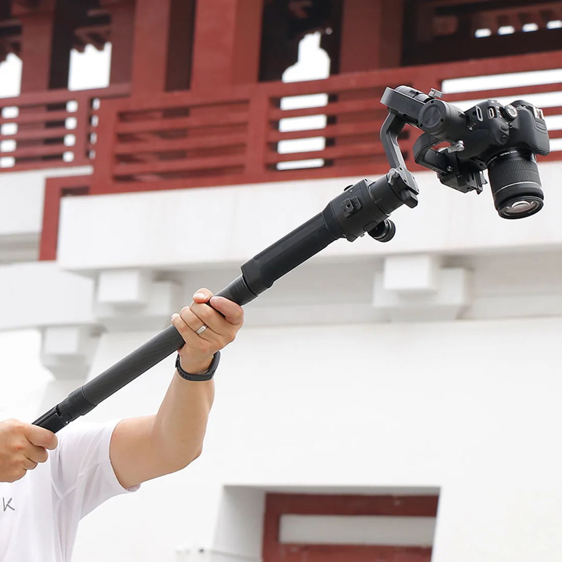 Professional Carbon Fiber Extension Pole Stick 1/4'' Thread Stabilizer Rod Monopod for DJI Ronin S Moza Air 2 Zhiyun Crane 2